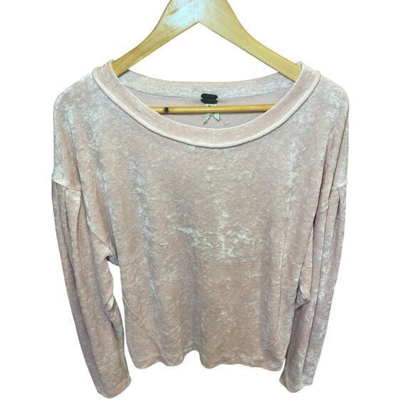 Free People Milan Layering Top Light Pink Blush Pink Crushed Velvet Small - Picture 8 of 15